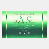 Groene Shimmery Product Labels Rhinestones Monogra (Voorkant)