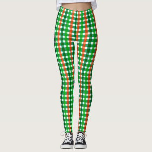 Groene Sinaasappel Iers Plaid Pattern St Patricks  Leggings