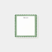 Groene Sint-Jacobsschelp Aangepaste Chic Monogram  Post-it® Notes (Voorkant)
