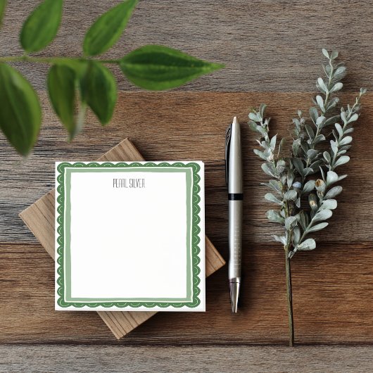 Groene Sint-Jacobsschelp Aangepaste Chic Monogram  Post-it® Notes