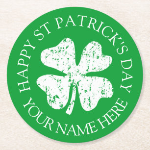 Groene Sint Patrick's Day party onderzetters met a