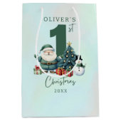 Groene Sinterklaas 1e Kerstmis Medium Cadeauzakje (Voorkant)