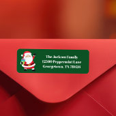 Groene Sinterklaas Schattige kerstretouradres Etiket