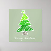 Groene Sketchy Kerstboom Verpakt Canvas (Voorkant)