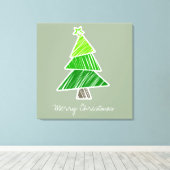 Groene Sketchy Kerstboom Verpakt Canvas Afdruk (Insitu (Houten vloer))