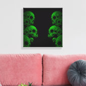 Groene Skulls Canvas Afdruk (Insitu (Woonkamer))