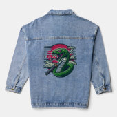 Groene slang denim jacket (Achterkant)