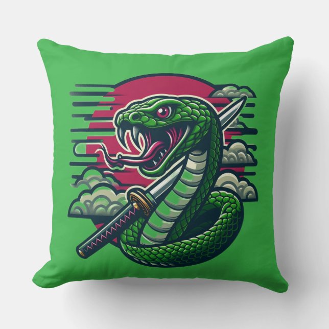 Groene slang kussen (Voorkant)