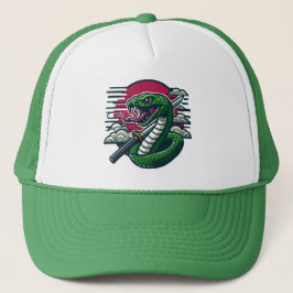 Groene slang trucker pet