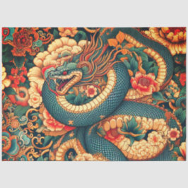 Groene slangenbloemen tissuepapier