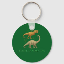 Groene sleutelhanger - Ik hou van dinosauriërs