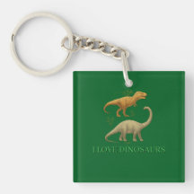 Groene sleutelhanger - Ik hou van dinosauriërs