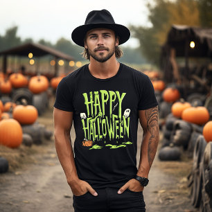 Groene slijm gelukkig Halloween T-shirt