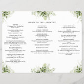 Groene Slingerlichten Drie-delig Trouwprogramma Flyer (Achterkant)
