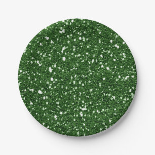 Groene Smaragd Glitter Glam Glans Aangepast Feestj Papieren Bordje