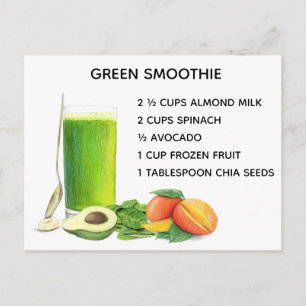 Groene Smoothie Recept Gezonde Voeding Veganistisc Briefkaart