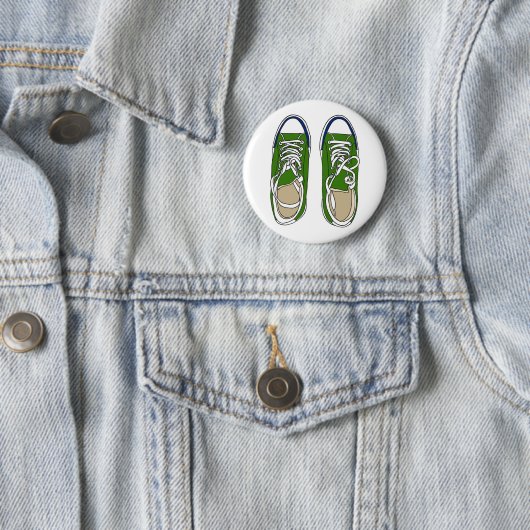 Groene sneakers ronde button 5,7 cm (In situ)