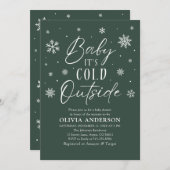 Groene sneeuwvlok Baby Het is koud buiten Baby sho Kaart (Voorkant / Achterkant)