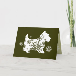Groene Sneeuwvlok Hond Vakantie Groet Kaart