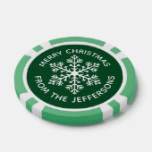 Groene Sneeuwvlok Kerstmis Poker Chips (Enkel)