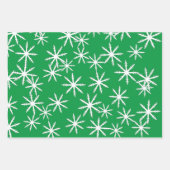 Groene Sneeuwvlok Print Inpakpapier Vel (Voorkant 3)