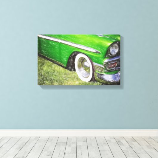 Groene snelheid canvas afdruk (Insitu (Houten vloer))