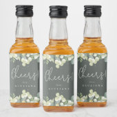 Groene Snowberry+Eucalyptus Bachelorette Party Min Likeurfles Etiket (Flessen)