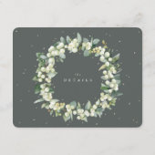 Groene Snowberry + Eucalyptus Garland bruiloft det Informatiekaartje (Achterkant)