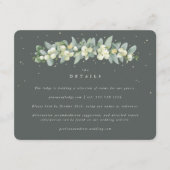 Groene Snowberry + Eucalyptus Garland bruiloft det Informatiekaartje (Voorkant)