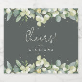 Groene Snowberry+Eucalyptus Winter Bachelorette Bier Etiket (Enkel label)