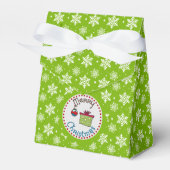 Groene Snowflake kerstcadeaudoos Bedankdoosjes (Voorkant Zijde)