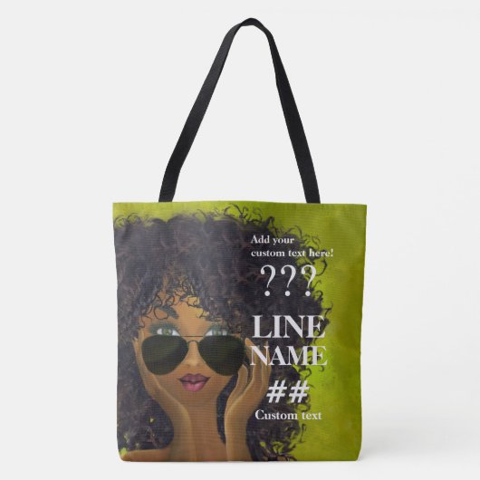 Groene Sorority Black Art Tote Bag (Voorkant)