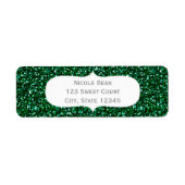 Groene Sparkle Glitter Vakantie Party Etiket (Voorkant)
