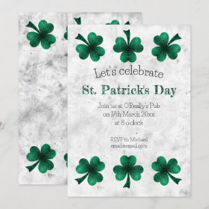 Groene Sparkle Shamrock St. Patrick's Day-feest Kaart