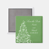 Groene Sparkly Holiday Tree Save the Date Magnet Magneet (Voorkant / Achterkant)