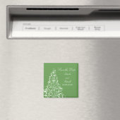 Groene Sparkly Holiday Tree Save the Date Magnet Magneet (Insitu (Vaatwasser))