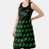 Groene Sparkly Shamrocks Happy St Patrick's Day Schort (Insitu)