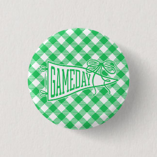 Groene spel dag gingham wimpel boog ronde button 3,2 cm
