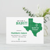 Groene speldenkplaat gemaakt in Texas Horizontale  Aankondiging (Staand voorkant)