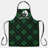 Groene speldenvis en haak-monogram schort (Voorkant)