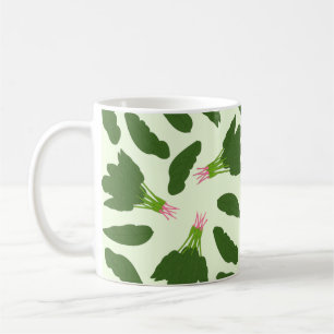 Groene spinazie leest patroon koffiemok