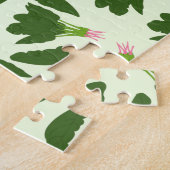 Groene spinazie leest patroon legpuzzel (Zijkant)