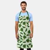 Groene spinazie leest patroon schort (Gedragen)