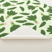Groene spinazie leest patroon sherpa deken (3/4)