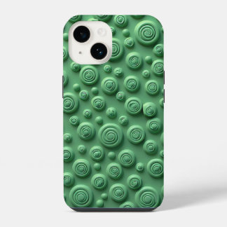 Groene Spiraal Textuur iPhone Hoesje Moderne Uiter iPhone 14 Hoesje