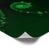 Groene Spiral Fractal Abstract met eigen offerte Poster (Hoek)