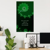 Groene Spiral Fractal Abstract met eigen offerte Poster (Thuiskantoor)