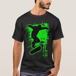 Groene Splatter Geweldige Skateboarden Skater T-shirt