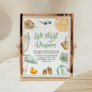 Groene Splish Splash Baby shower Late Night Luiers Poster
