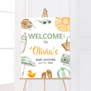 Groene Splish Splash Baby shower Welkom Poster